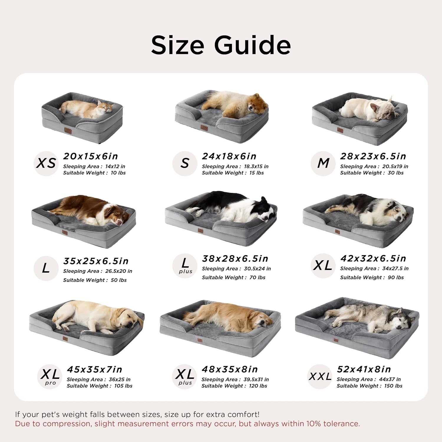 Orthopedic Dog Bed Medium Size Dogs - Washable Small Medium Dog Cat Bed Waterproof, Comfort Cats Couch Sofa with Washable Removable Cover, Pets Bed with Nonskid Bottom, Grey, 28"