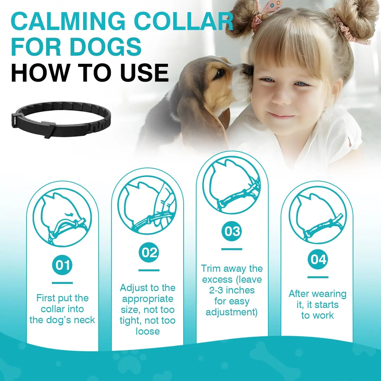 Pet Pulse Calming Collar for Dogs 6 Packs Dog Calming Pheromones Collar Separation Anxiety and Stress Relief anti Anxiety 60 Days Calm Pheromone Collars for Small Medium Large Dogs 25 Inch Adjustable Waterproof