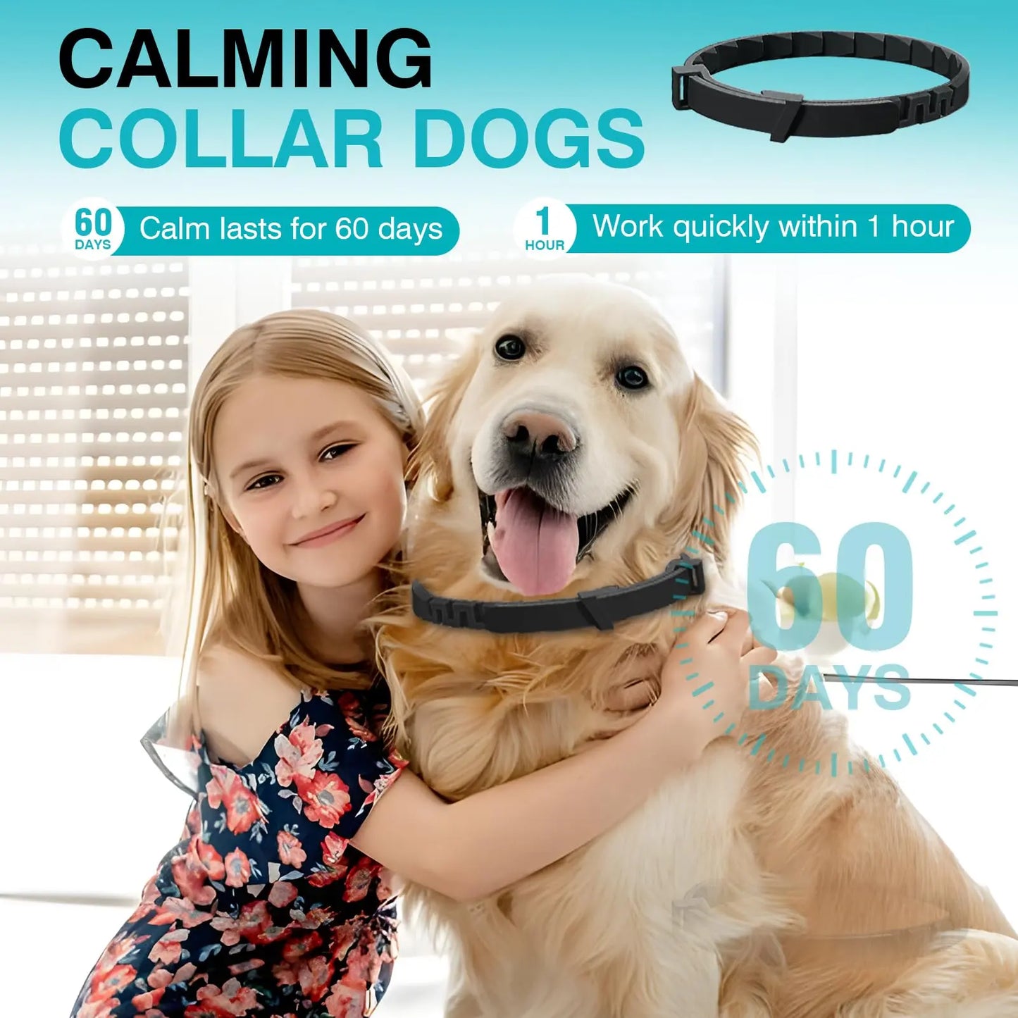 Pet Pulse Calming Collar for Dogs 6 Packs Dog Calming Pheromones Collar Separation Anxiety and Stress Relief anti Anxiety 60 Days Calm Pheromone Collars for Small Medium Large Dogs 25 Inch Adjustable Waterproof