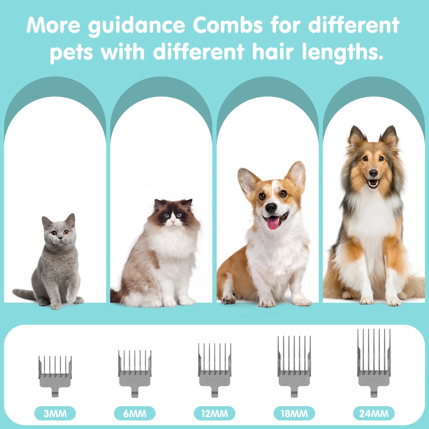 Professional 6-in-1 Dog Grooming Vacuum System - 11000PA High Suction with 1.5L Capacity | Effective 99% Hair Removal with Comprehensive Grooming Tools | Ideal for Professional Pet Grooming