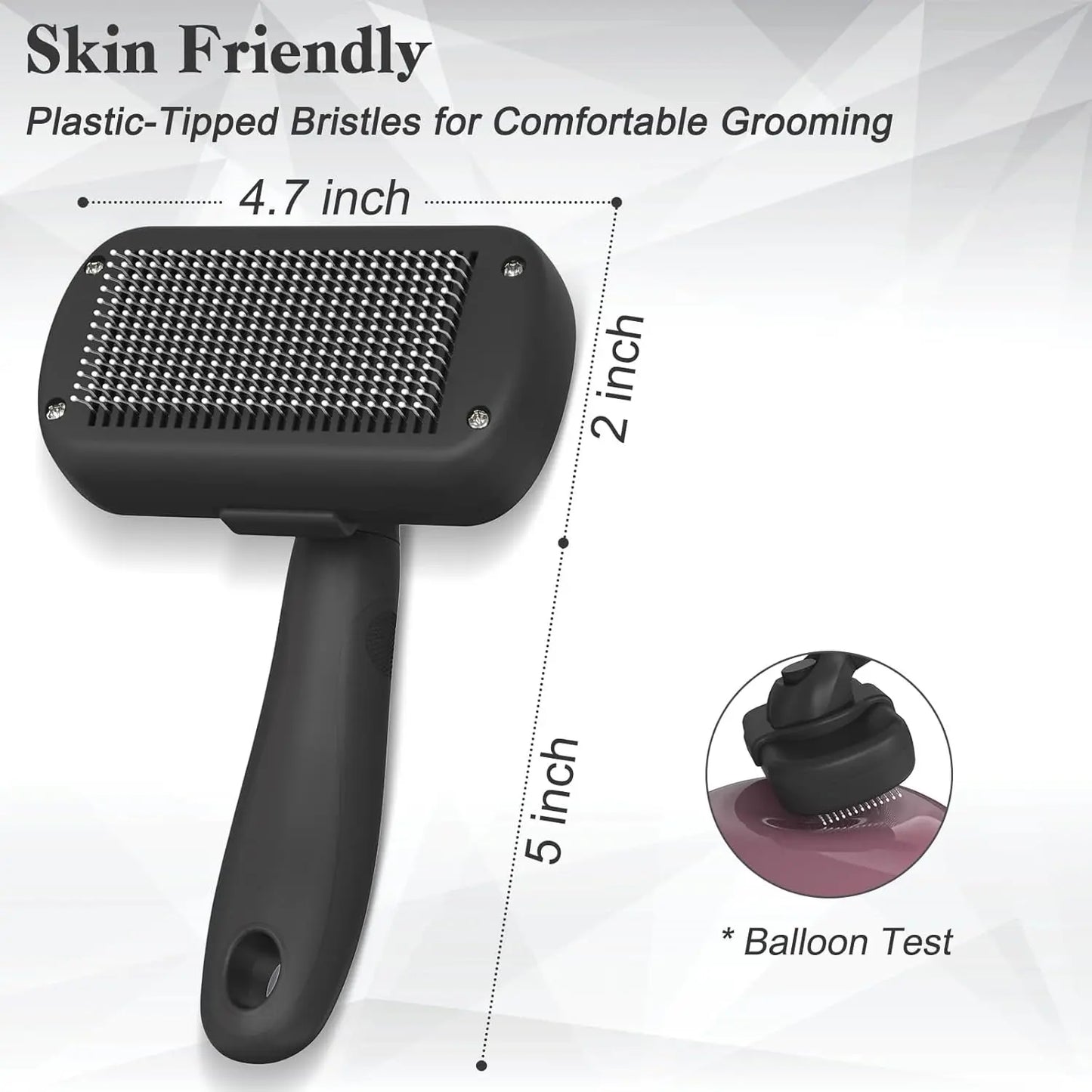 Self-Cleaning Shedding Brush - Gentle Grooming Tool for Dogs, Cats, and Puppies, Effective Deshedding and Hair Removal for All Coat Types, Black