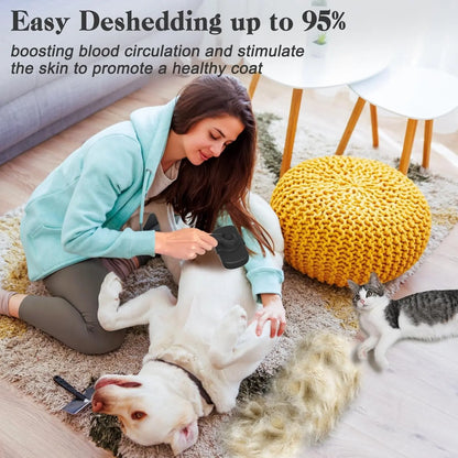 Self-Cleaning Shedding Brush - Gentle Grooming Tool for Dogs, Cats, and Puppies, Effective Deshedding and Hair Removal for All Coat Types, Black