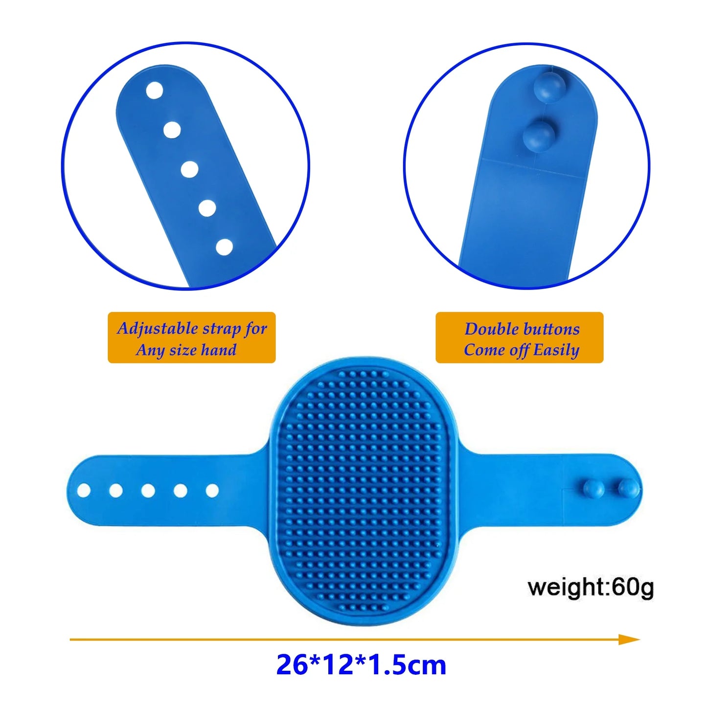 3-Pack Adjustable Width Pet Bath Brushes for Dogs and Cats - Soft Grooming Tools for Showering and Washing (Blue, Green, Yellow)