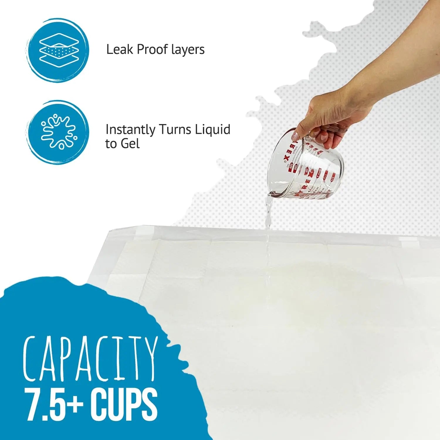 Bulldogology Premium Puppy Pee Pads with Adhesive Sticky Tape (24X24) Large Dog Training Wee Pads with 6 Layer Extra Quick Dry Bullsorbent Polymer Tech (100-Count, White)