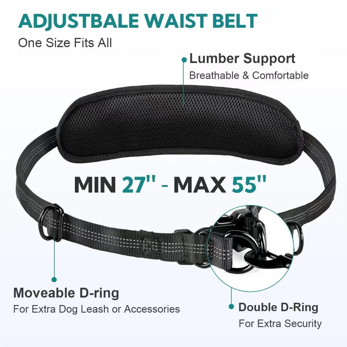 Professional Hands-Free Dog Leash with Pouch, Dual Leash for Two Dogs, Retractable Bungee Design with Dual Padded Handles, Ideal for Dog Walking and Running, Essential Dog Walking Accessories