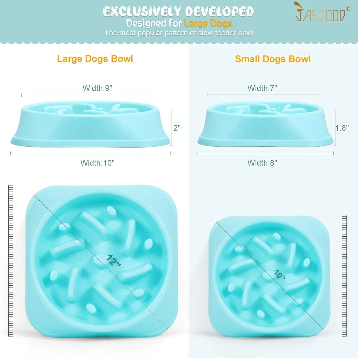 Large Dog Slow Feeder Bowl, Food-Safe Anti-Choke Puzzle Design