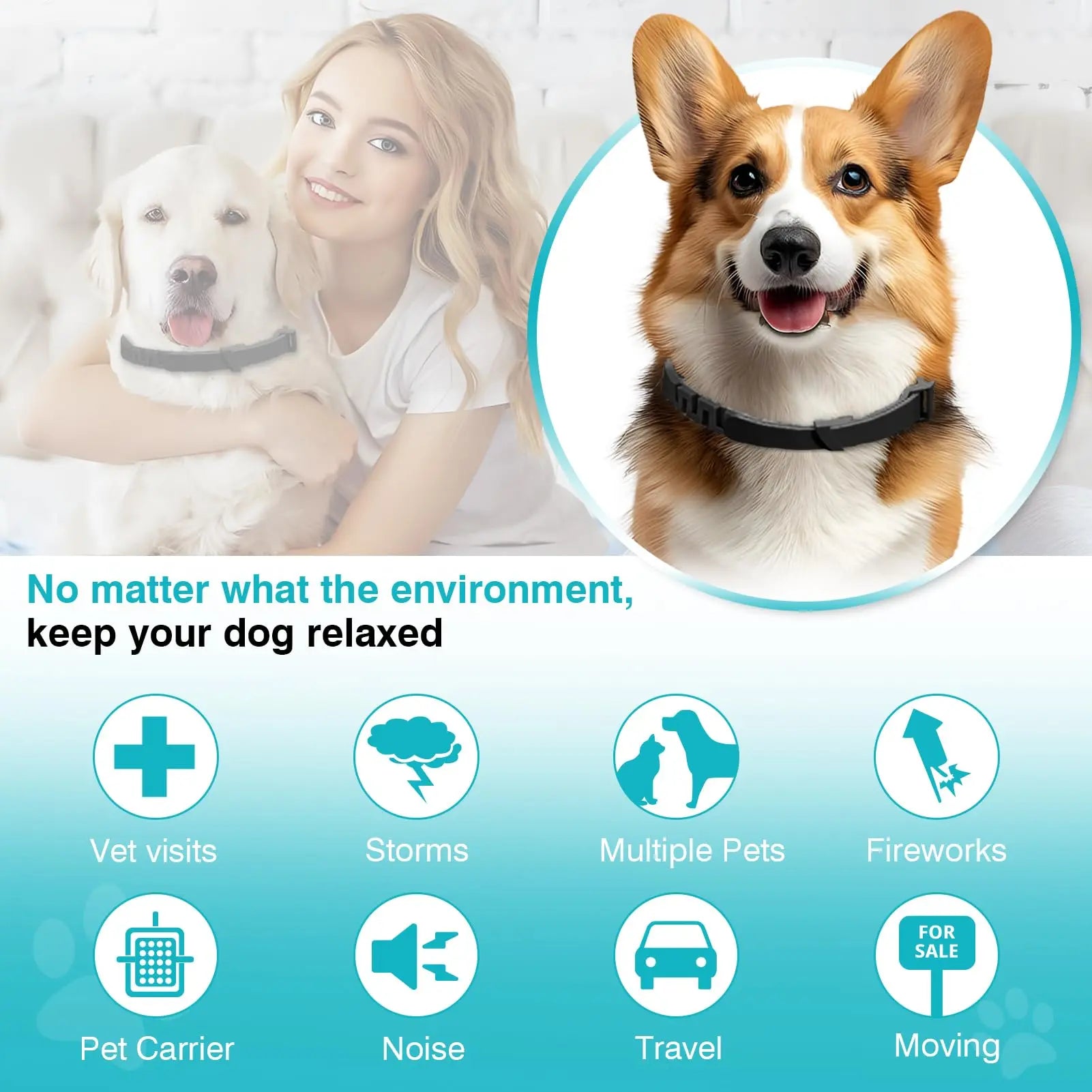 Pet Pulse Calming Collar for Dogs 6 Packs Dog Calming Pheromones Collar Separation Anxiety and Stress Relief anti Anxiety 60 Days Calm Pheromone Collars for Small Medium Large Dogs 25 Inch Adjustable Waterproof