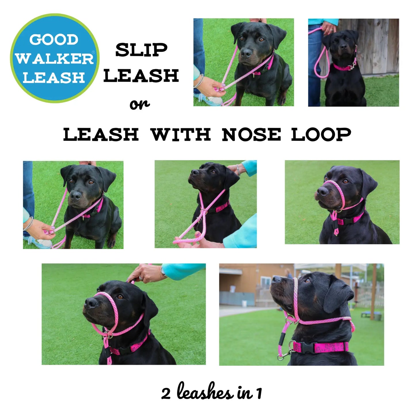 Good Walker Leash 3/8" x 5' - Dual-Function Dog Training Tool